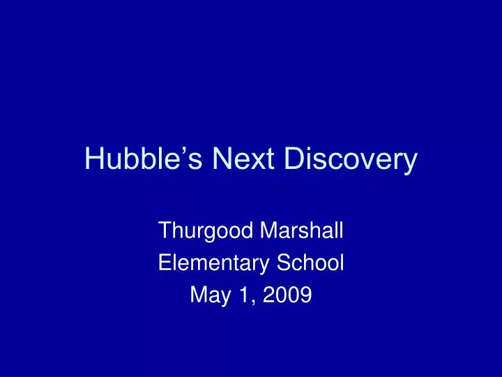 hubble s next discovery