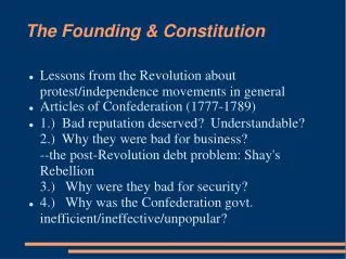 The Founding &amp; Constitution