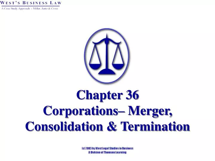 chapter 36 corporations merger consolidation termination