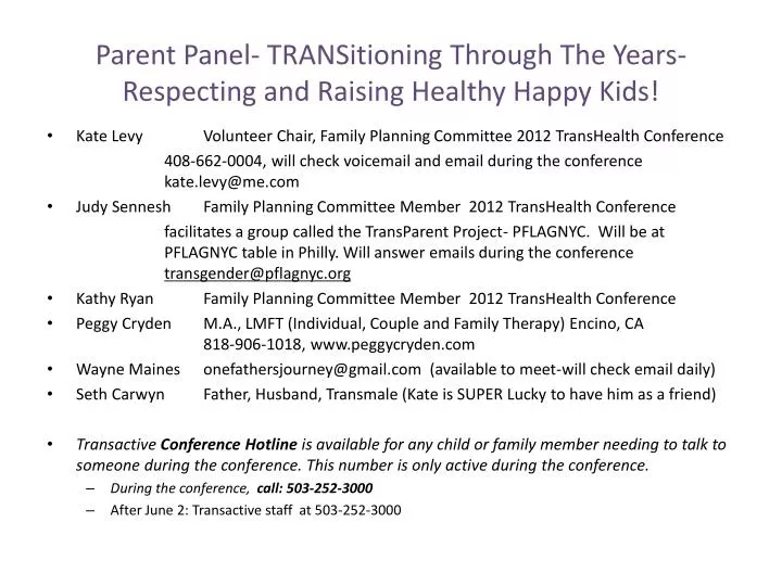 parent panel transitioning through the years respecting and raising healthy happy kids