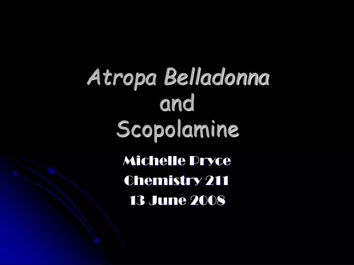 atropa belladonna and scopolamine