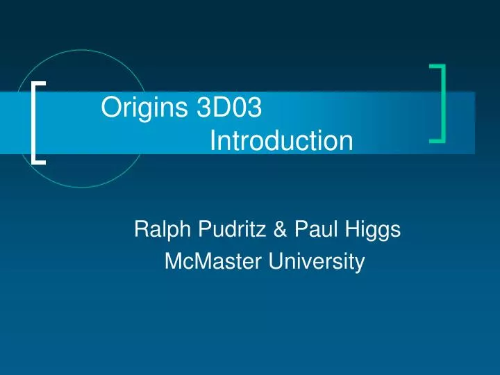 origins 3d03 introduction