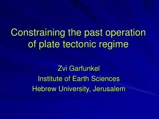 Constraining the past operation of plate tectonic regime