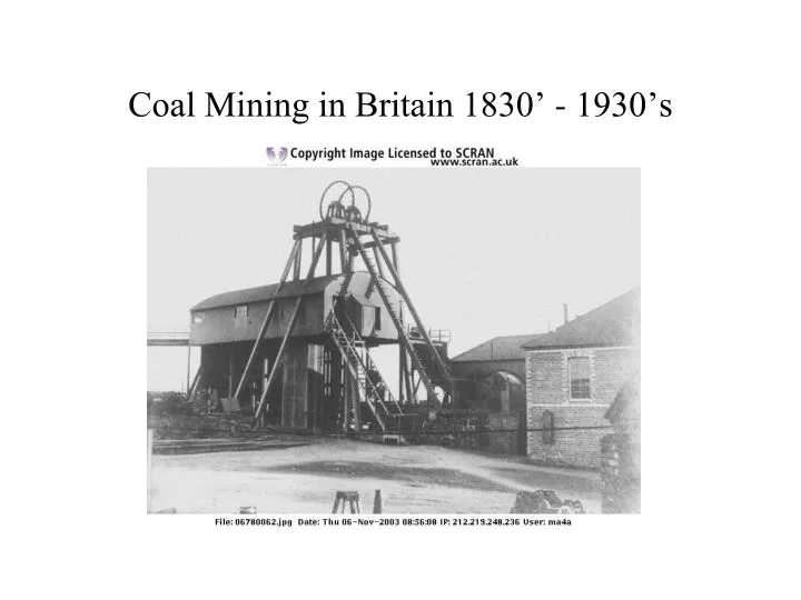 coal mining in britain 1830 1930 s