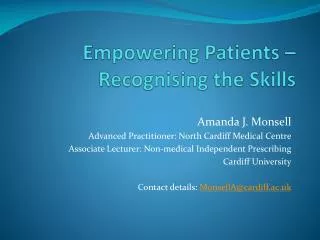 Empowering Patients – Recognising the Skills