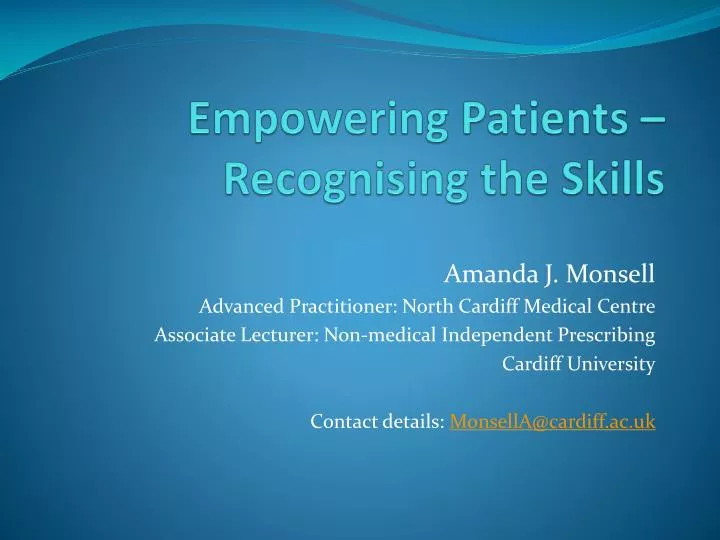 empowering patients recognising the skills