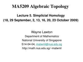 MA5209 Algebraic Topology