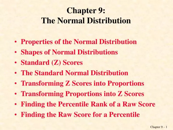 chapter 9 the normal distribution
