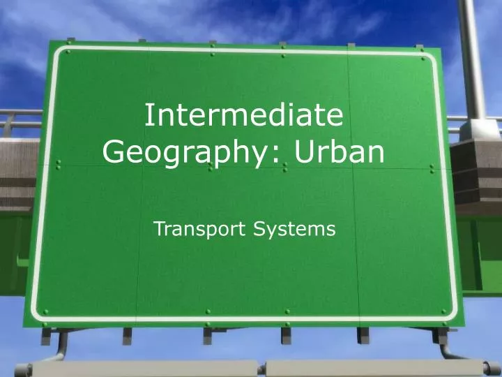 intermediate geography urban