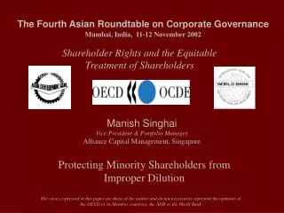 The Fourth Asian Roundtable on Corporate Governance Mumbai, India, 11-12 November 2002