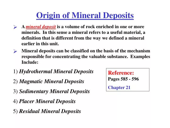 origin of mineral deposits