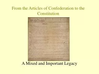 From the Articles of Confederation to the Constitution