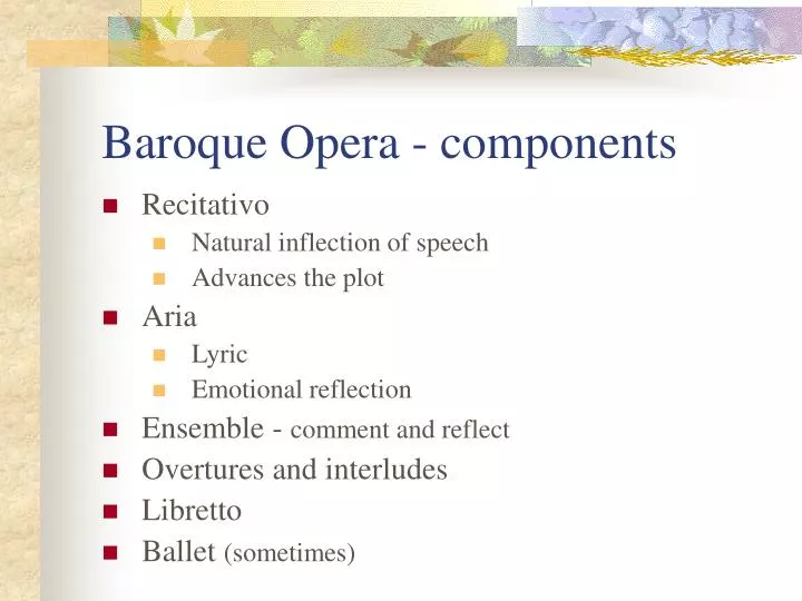 baroque opera components