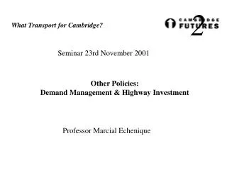 Seminar 23rd November 2001