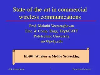 State-of-the-art in commercial wireless communications