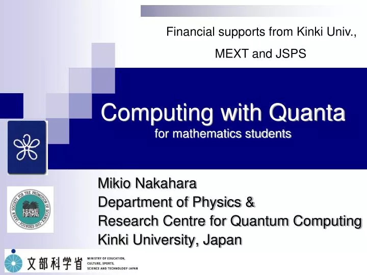 computing with quanta for mathematics students