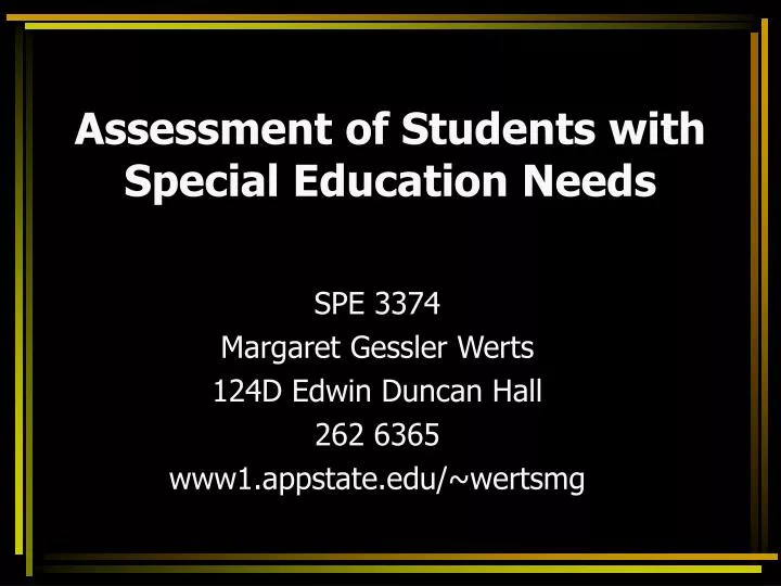 assessment of students with special education needs