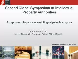 Second Global Symposium of Intellectual Property Authorities