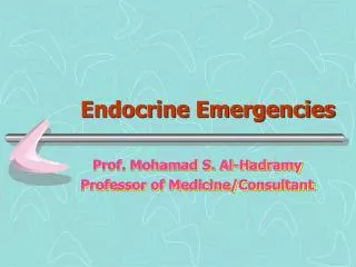 Endocrine Emergencies