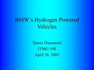 BMW’s Hydrogen Powered Vehicles