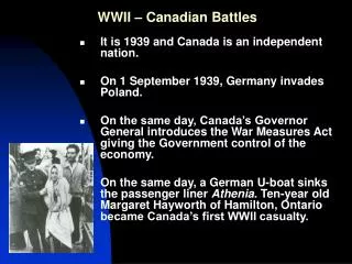 WWII – Canadian Battles
