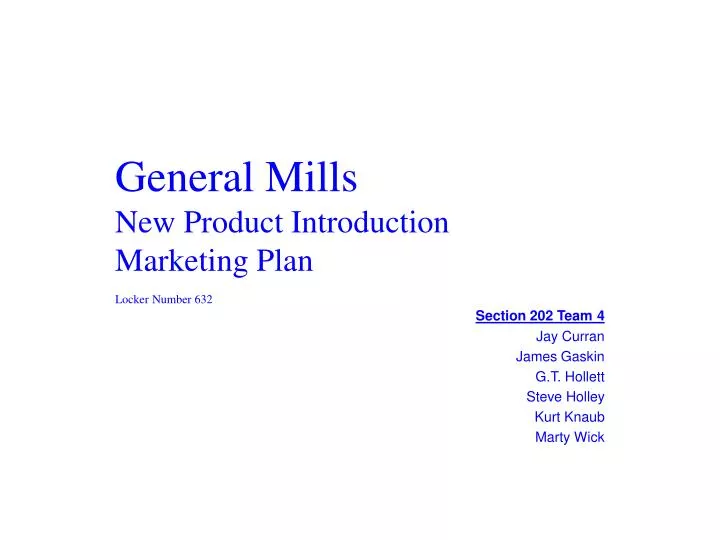 general mills new product introduction marketing plan