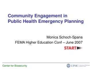 Community Engagement in Public Health Emergency Planning