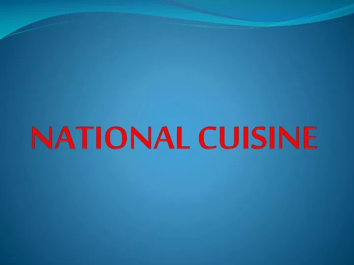 national cuisine