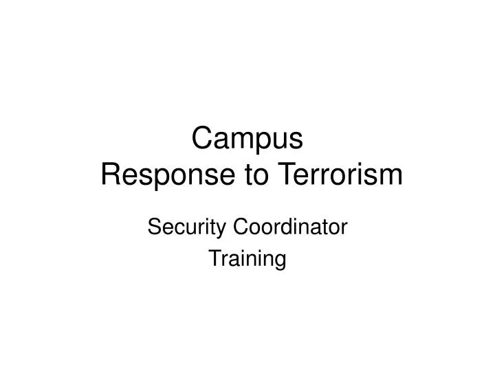 campus response to terrorism