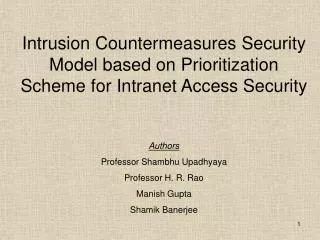 Intrusion Countermeasures Security Model based on Prioritization Scheme for Intranet Access Security