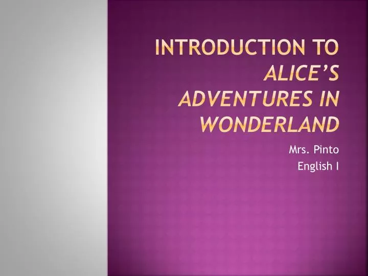 introduction to alice s adventures in wonderland