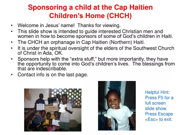 sponsoring a child at the cap haitien children s home chch