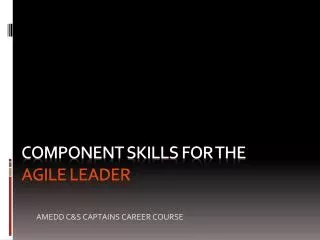 COMPONENT SKILLS For the AGILE LEADER