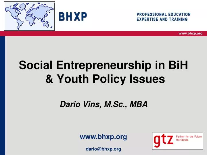 social entrepreneurship in bih youth policy issues