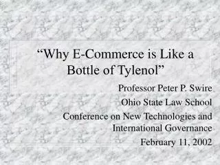“Why E-Commerce is Like a Bottle of Tylenol”