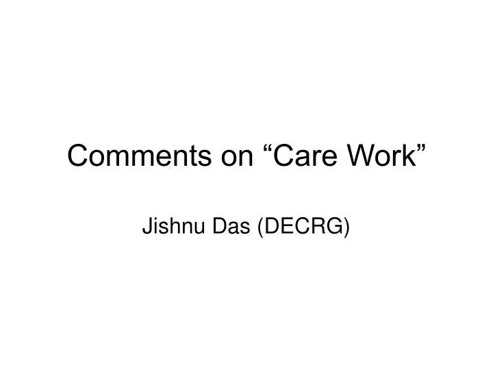 comments on care work