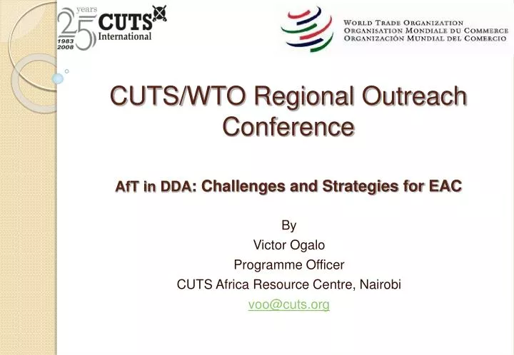 cuts wto regional outreach conference aft in dda challenges and strategies for eac