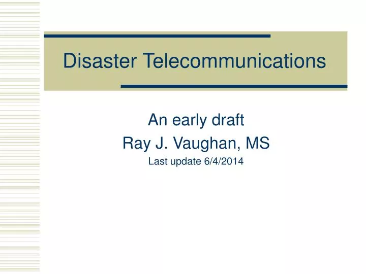 disaster telecommunications