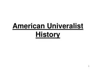 American Univeralist History