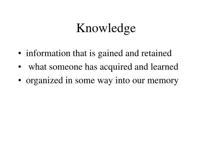 knowledge