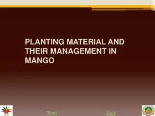PLANTING MATERIAL AND THEIR MANAGEMENT IN MANGO