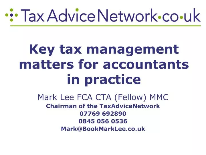 key tax management matters for accountants in practice