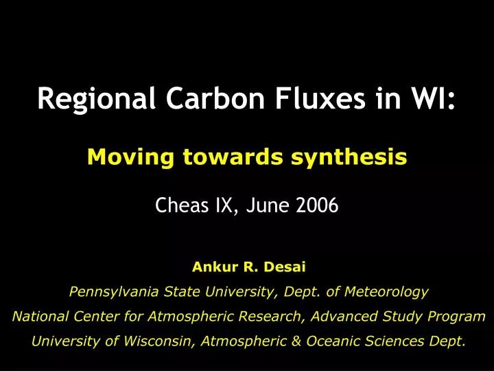 regional carbon fluxes in wi