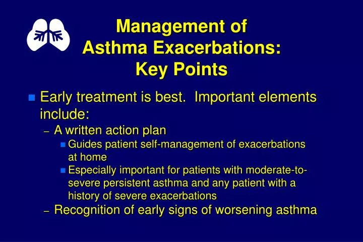 management of asthma exacerbations key points