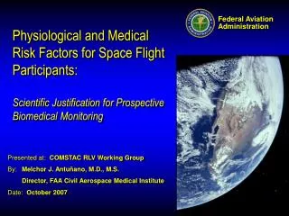 Physiological and Medical Risk Factors for Space Flight Participants: Scientific Justification for Prospective Biomedic