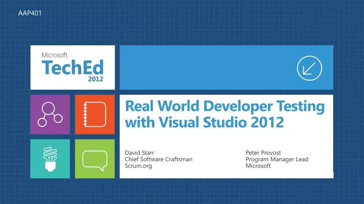 real world developer testing with visual studio 2012