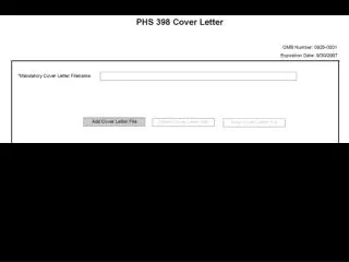 PHS 398 Cover Letter