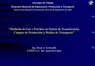 “Medición de Gas y Petróleo en Puntos de Transferencia, Campos de Producción a Medios de Transporte”
