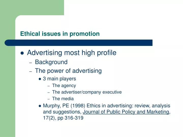 ethical issues in promotion