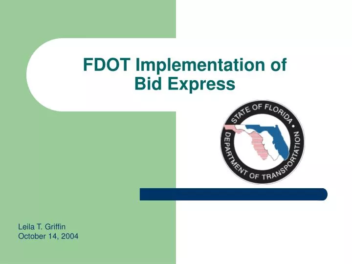 fdot implementation of bid express